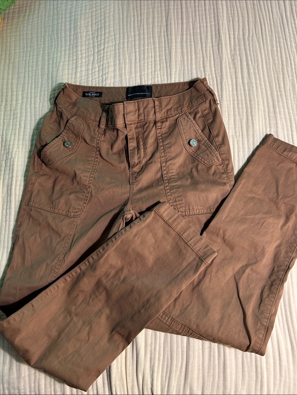 White House Black Market Slim Ankle Pants in Brown